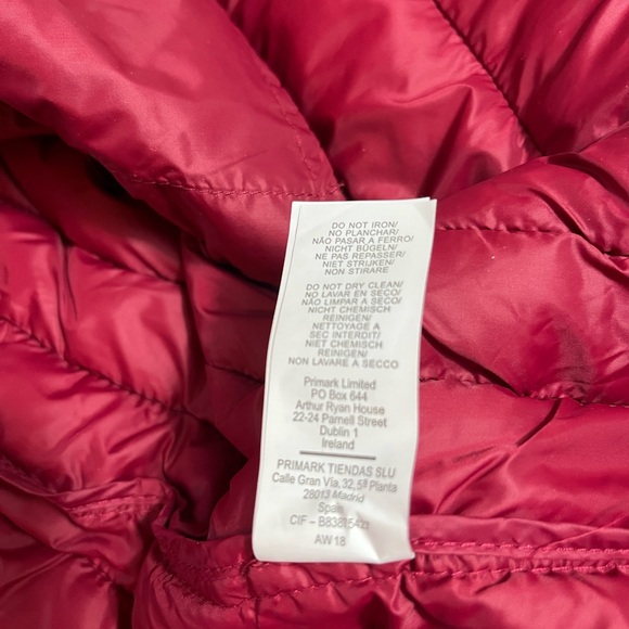Winter puffer packable long coat by Primark. Red. Large size. - Picture 4 of 10